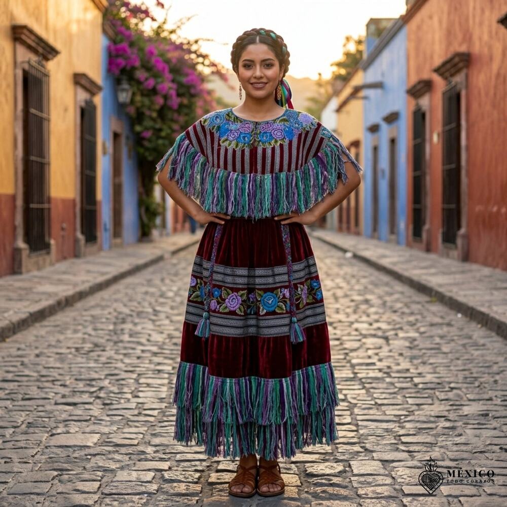 One of a kind 29.5  x 13.5 plus 7in fringe HUIPIL ONE SIZE